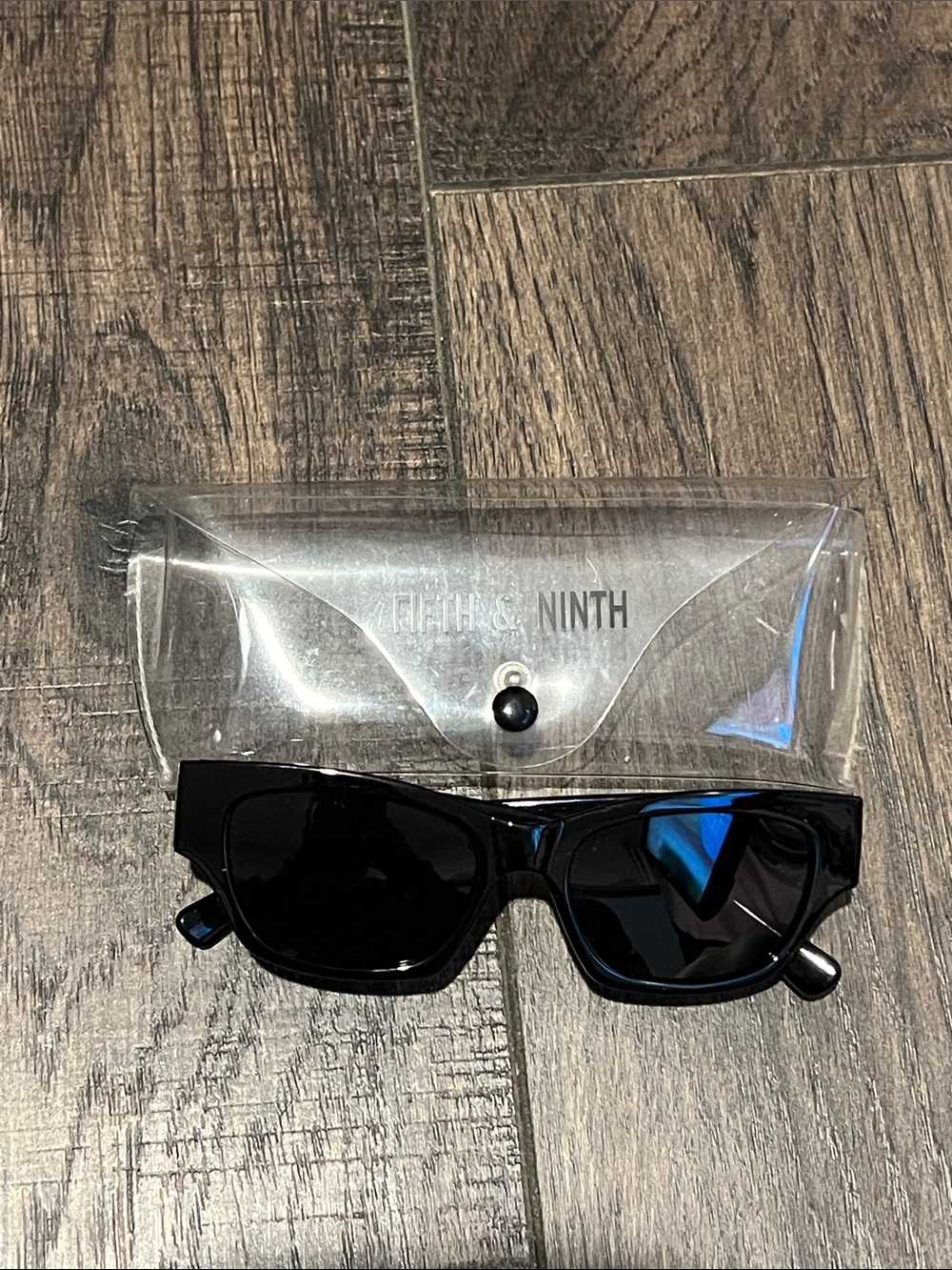 Fifth & Ninth Black Rectangular Sunglasses